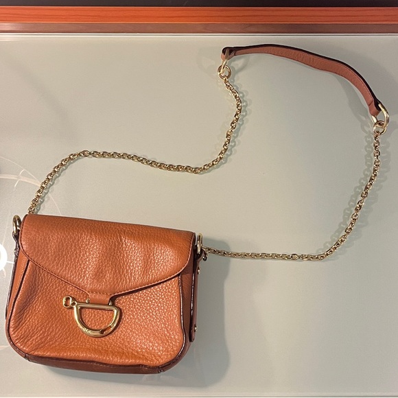 Ralph Lauren Tan Leather Crossbody Bag - Picture 1 of 11